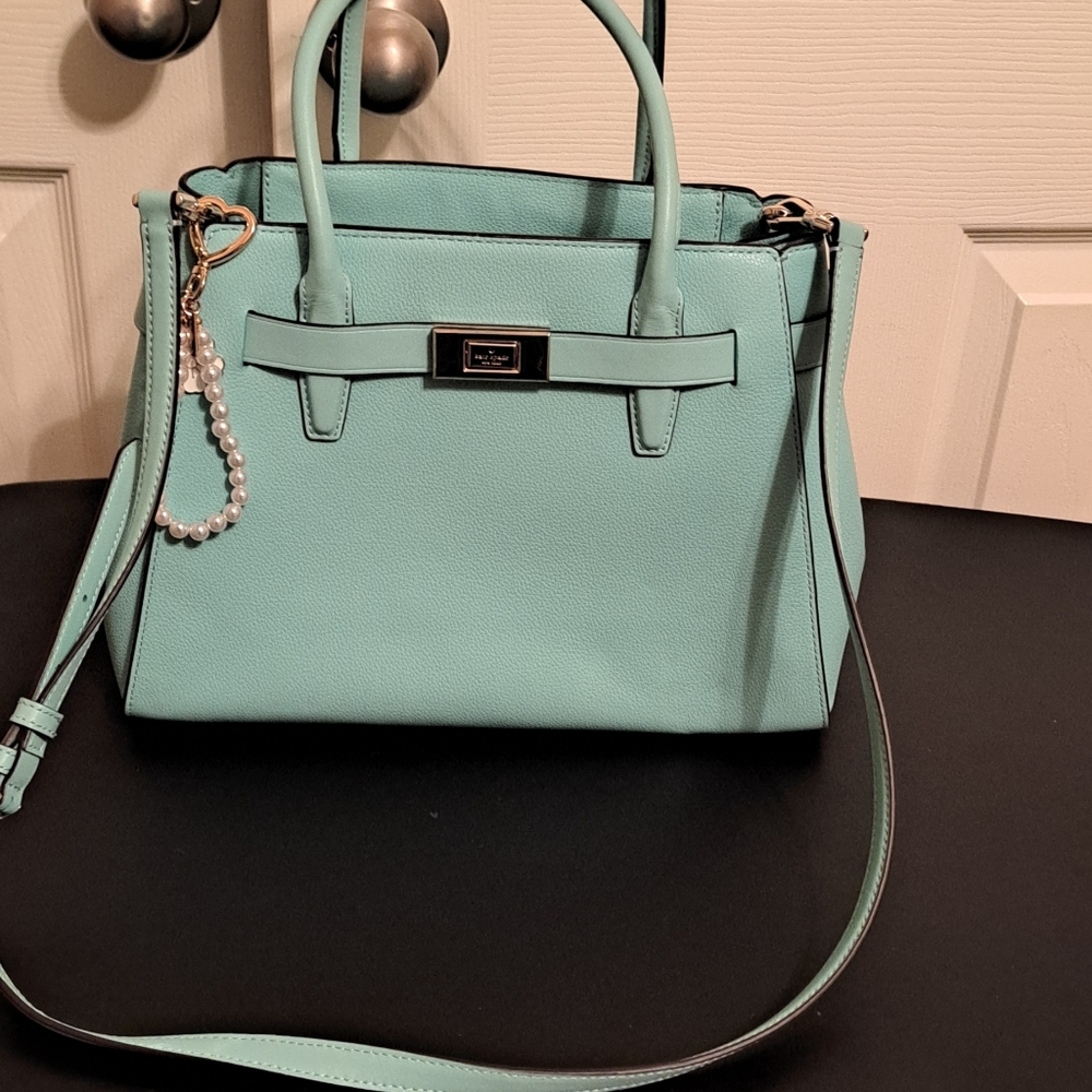 Kate Spade Mint Green Handbag with nwot bag charm&Nwot dust bag. - Picture 9 of 9